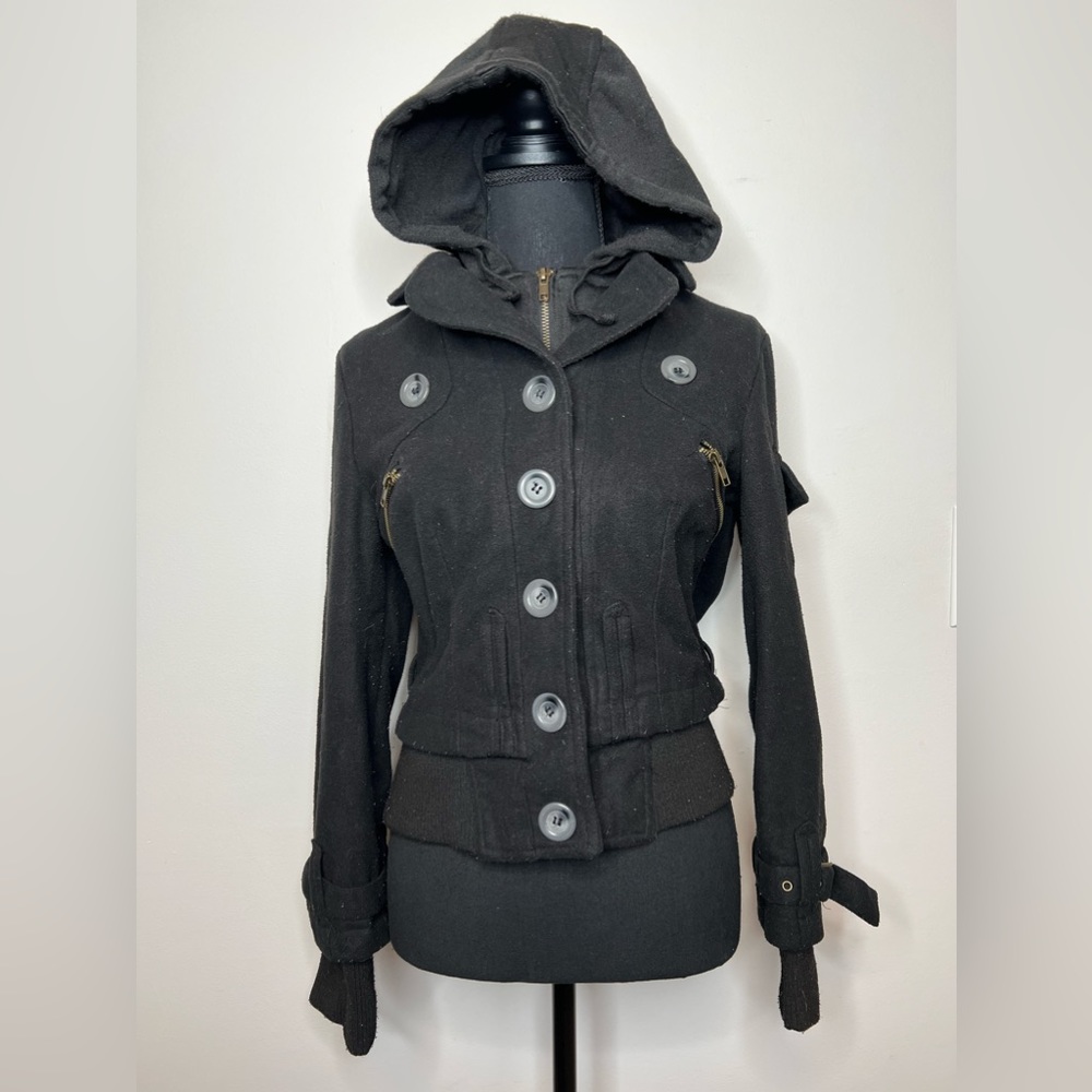 Forever 21 Black Hooded Jacket